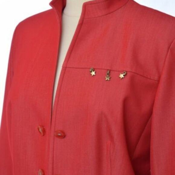 100% Authentic Vintage ESCADA Red Wool Skirt Suit Size 40 US 10 - Picture 4 of 8